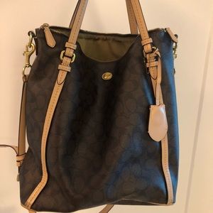 Coach Leather Tote with Long Strap